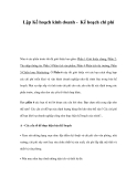 Lập Kế hoạch kinh doanh - Kế hoạch chi phí 