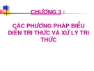 Chương 3: CÁC PHƯƠNG PHÁP BIỂU DIỄN TRI THỨC VÀ XỬ LÝ TRI THỨC