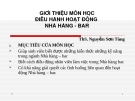 Bài giảng môn ĐIỀU HÀNH NHÀ HÀNG - BAR - Chương 0