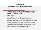 Bài giảng môn ĐIỀU HÀNH NHÀ HÀNG - BAR - Chương 4