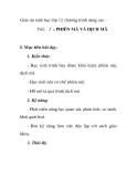Giáo án sinh học lớp 12 chương trình nâng cao - Tiết: 2 : PHIÊN MÃ VÀ DỊCH MÃ  