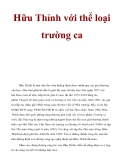 Hữu Thỉnh với thể loại trường ca