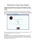 Ghi hình buổi trò chuyện Google+ Hangouts
