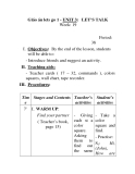 Giáo án lets go 1 - UNIT 3: LET’S TALK Week: 19 Period: 38
