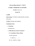Giáo án tiếng anh lớp 5 - UNIT 8 FAMILY WEEKEND ACTIVITIES Section A (1, 2, 3) Period 39