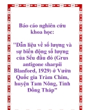 Báo cáo nghiên cứu khoa học: " Dẫn liệu về số lượng và sự biến động số lượng của Sếu đầu đỏ (Grus antigone sharpii Blanford, 1929) ở Vườn Quốc gia Tràm Chim, huyện Tam Nông, Tỉnh Đồng Tháp"