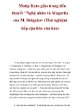 Motip Kyto giáo trong tiểu thuyết "Nghệ nhân và Magarita của M. Bulgakov (Thử nghiệm tiếp cận liên văn bản)