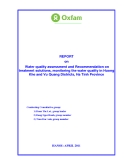 REPORT on Water quality assessment and Recommendation on treatment solutions, monitoring the water quality in Huong Khe and Vu Quang Districts, Ha Tinh Province