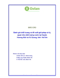 Đề tài "Đánh giá chất lượng và đề xuất giải pháp xử lý, quan trắc chất lượng nước tại Huyện Hương Khê và Vũ Quang, tỉnh Hà tĩnh do Tổ chức Oxfam tài trợ'