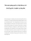 Nhà nước pháp quyền, xã hội dân sự với vấn đề quyền và nghĩa vụ công dân