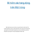 Bí hiểm các hang động trên Mặt trăng 