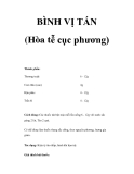 BÌNH VỊ TÁN (Hòa tễ cục phương) 