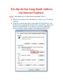 Thủ thuật Windows XP: Xóa địa chỉ lưu trong thanh Address của Internet Explorer.Cách 1: Xóa nhanh tất cả