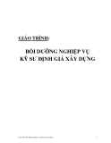 Giáo trình bồi dưỡng kỹ sư định giá xây dựng