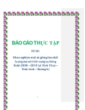 Đề tài: Khảo nghiệm một số giống lúa chất lượng cao có triển vọng vụ Đông Xuân 2009 – 2010 tại Vĩnh Thủy – Vĩnh Linh – Quảng trị