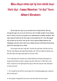 Bầu chọn nhà vật lý lớn nhất mọi thời đại : Issac Newton “vĩ đại” hơn Albert Einstein