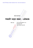 triết học mác - lênin - nguyễn thị hồng vân - 1