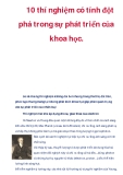 10 thí nghiệm có tính đột phá trong sự phát triển của khoa học. 