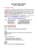 BÀI TẬP MÔN LẬP TRÌNH WEB
