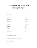 TUYỀN PHÚC ĐẠI GIÁ THANG (Thương hàn luận) 