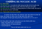 CHƯƠNG III: NUCLEIC ACID