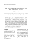 Báo cáo nghiên cứu khoa học: "Study of the Treatment of the Liquid Radioactive Waste Nong Son Uranium Ore Processing"