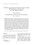 Báo cáo nghiên cứu khoa học: "Difficulties experienced by Vietnamese lecturers teaching IELTS speaking at university level and some suggested solutions"