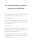 Theo dõi các biến chứng trong chăm sóc bệnh nhân gây mê phẫu thuật 