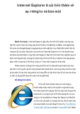 Internet Explorer 8 cải tiến thêm về sự riêng tư và bảo mật  