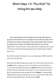 Silent Copy 1.0:  "Hạ nhiệt" hệ thống khi sao chép