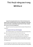 Thủ thuật nâng  MS Word  