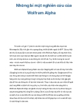 Những bí mật nghiên cứu của Wolfram Alpha  