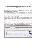 Windows Repair sửa hầu hết lỗi nghiêm trọng của Windows 