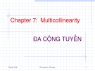 Chapter 7:  Multicollinearity ĐA CỘNG TUYẾN