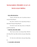 Giáo án Giáo dục công dân lớp 6 : Tên bài dạy : NGOẠI KHOÁ TÌM HIỂU LUẬT AN TOÀN GIAO THÔNG 