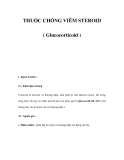 THUỐC CHỐNG VIÊM STEROID ( Glucocorticoid ) 