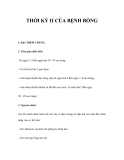 THỜI KỲ II CỦA BỆNH BỎNG 
