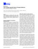 Báo cáo sinh học: "The complex genetic basis of simple behavio"