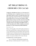KINH NGHIỆM TRỒNG ,CHĂM SÓC CÂY CA CAO