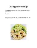 Cải ngọt xào chân gà  