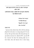 báo cáo y học: "ứNG DụNG DUNG MôI CO2 SIêU TớI HạN đIềU CHế LIPOSOM CHứA ARBUTIN Sử DụNG TRONG Mỹ PHẩM NANO"