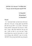 Báo cáo y học: "phát hiện virut viêm gan C trên Bệnh nhân viêm gan cấp tính bằng phản ứng RT-PCR"