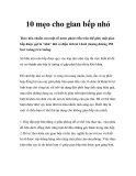 10 mẹo cho gian bếp nhỏ  