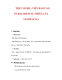 Giáo án Địa Lý 7 : Tên bài dạy : THỰC HÀNH : VIẾT BÁO CÁO VỀ ĐẶC ĐIỂM TỰ NHIÊN CỦA AUSTRAYLIA 