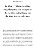 BẢNG TÓM: “ Kế tóan bán hàng, cung cấp dịch vụ viễn thông và các thủ tục kiểm sóat tại Trung tâm viễn thông điện lực miền Nam “