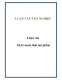 Luận văn : xử lý nước thải mỹ phẩm