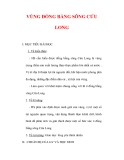 Giáo án Địa lý lớp 9 : Tên bài dạy : VÙNG ĐỒNG BẰNG SÔNG CỬU LONG 