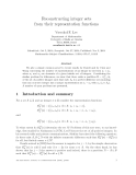 Báo cáo toán học: "Reconstructing integer sets from their representation functions"