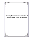 Báo cáo khoa học:Spectrophotometric Determination of Allopurinol in Tablet Formulation