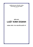 Bài giảng Luật kinh doanh  - ThS.Nguyễn Quốc Sỹ